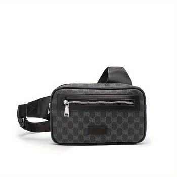 1pc Bolso de Hombro para Hombres, Bolsa de Mensajero con Estampado de Letras Retro, Bolso de Pecho de Cuero PU