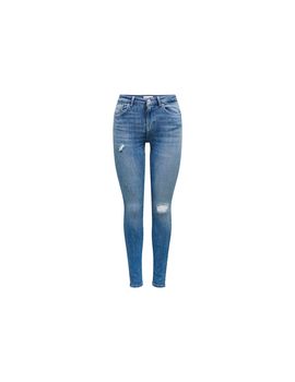 Pantalón only power mid pushdt rea264 medium blue denim mujer