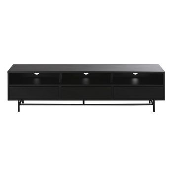 Mueble de TV de metal negro con 3cajones