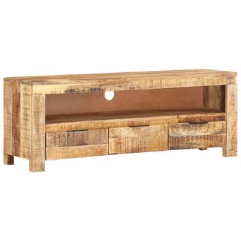 vidaXL Mueble para TV de madera maciza de mango rugosa 110x30x40 cm