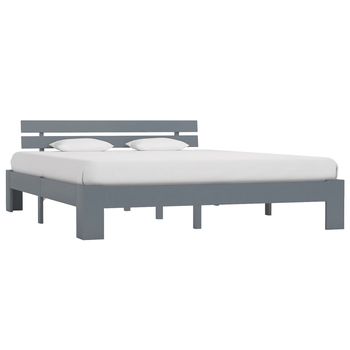 vidaXL Estructura de cama sin colchón madera de pino gris 160x200 cm