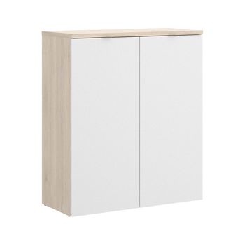 Armario multiusos 2 puertas imitación madera blanca, roble 79x40h96 cm