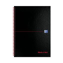 Black n' Red Ruled Perforated Wirebound Hardback Notebook A4 (5 Pack)