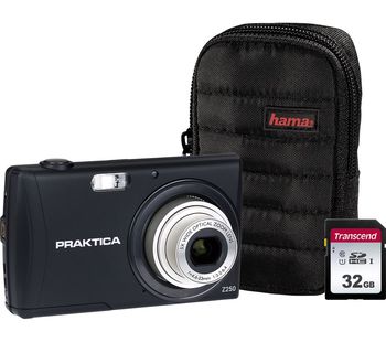 PRAKTICA Luxmedia Z250-BK Compact Camera & Accessories Bundle - Black, Black