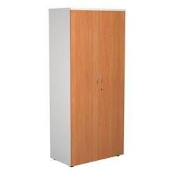 1800 Wooden Cupboard (450mm Deep) White Carcass Beech Doors