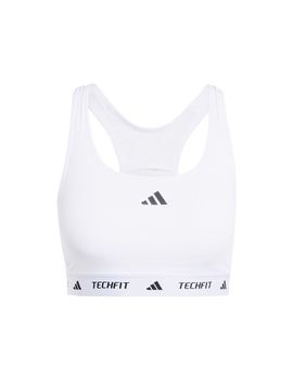 Sujetador deportivo de fitness adidas techfit mujer blanco