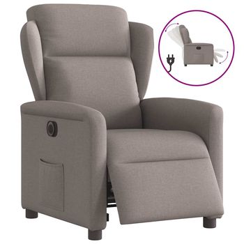 vidaXL Sillón reclinable eléctrico tela gris taupé