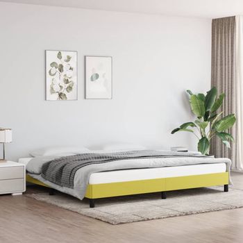 vidaXL Estructura de cama sin colchón tela verde 200x200 cm