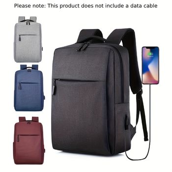 Mochila de negocios para portátil, bolsa de viaje resistente al desgaste para actividades al aire libre, mochila escolar casual con puerto de carga USB