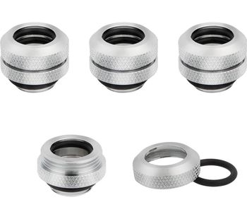 CORSAIR Hydro X Series XF 12mm Hardline Fitting - Chrome, Pack of 4