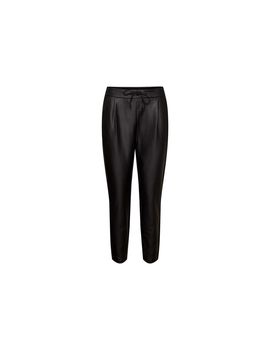 Pantalones vero moda eva loosetring coated black mujer