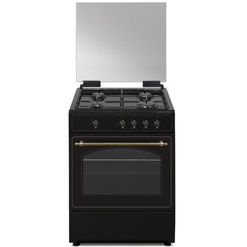 Vitrokitchen RU6060N Cocina de Gas Natural 4 Zonas + Horno Antracita