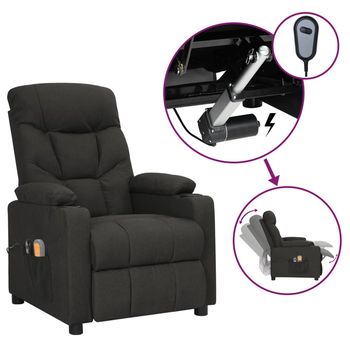 vidaXL Sillón de masaje eléctrico tela negro