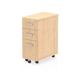 Impulse Narrow Under Desk Pedestal 3 Drawer Maple - I001658