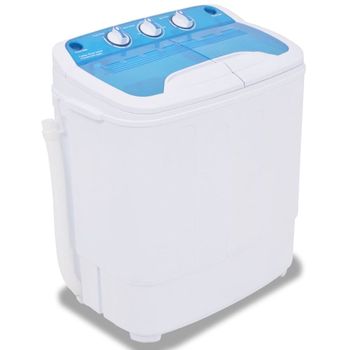 VidaXL Mini Lavadora con 2 Tambores 5.6Kg A Blanco/Azul