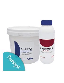 Cloro granulado de choque 5kg + Aumentador de pH 1 lt | PACK