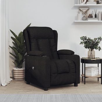 vidaXL Sillón reclinable eléctrico de tela negro