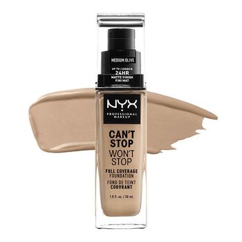 Base de Maquillaje Fluida - 24h Can't Stop Won't Stop - Professional Makeup - Nyx: CANT STOP WONT STOP 24HR F-MED OLIV