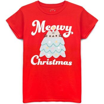 Pusheen Camiseta manga larga Meowy Christmas para mujer