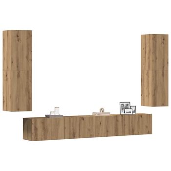 vidaXL Muebles de TV de pared 4 uds madera ingeniería roble artesanal