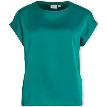 Vila Blusa Noos Top Ellette - Ultramarine Green para mujer