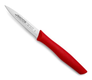 Cuchillo mondador acero inoxidable 85 mm mango polipropileno rojo