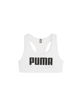 Sujetador deportivo de fitness puma 4 keeps mujer blanco negro