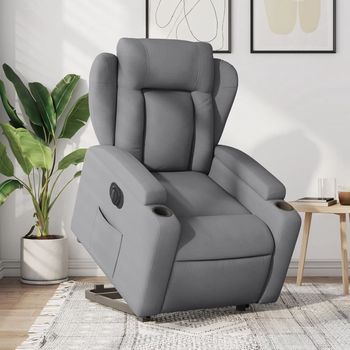 vidaXL Sillón eléctrico reclinable elevable de tela gris claro