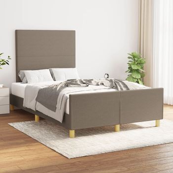 vidaXL Estructura de cama sin colchón tela gris taupe 120x190 cm