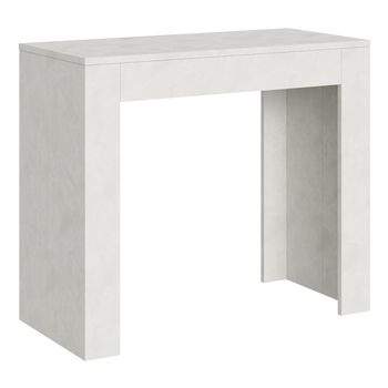 Consola extensible 90x42/198 cm efecto madera blanco espatulado