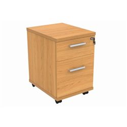 Mobile Under Desk Office Storage Unit 2 Drawers Norwegian Beech