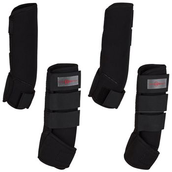 Kerbl Protectores de pata para caballo cuatro unidades negras 320133