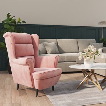 vidaXL Sillón de terciopelo rosa