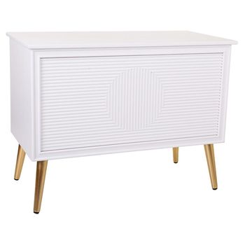 Banqueta baúl de madera blanca 83x41,5x62,5