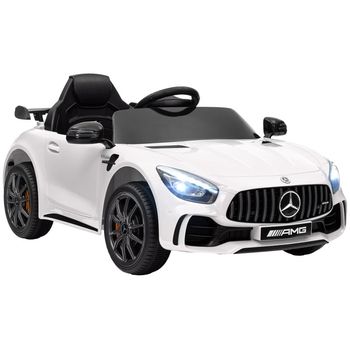 Aiyaplay Coche Eléctrico Para Niños De +3 Años Mercedes-benz Amg Gtr Blanco