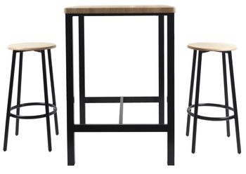 Set de mesa con 2 taburetes loka cmp madera/negro