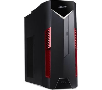 ACER Nitro N50-110 Gaming PC - Ryzen 5, GTX 1650, 1 TB HDD & 128 GB SSD, Red