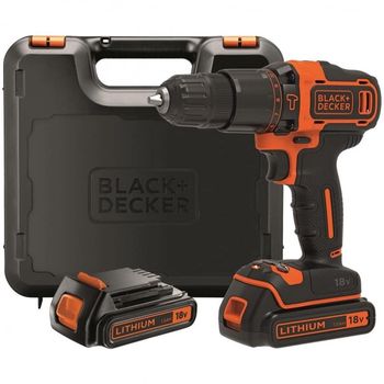 Black & Decker BDCHD18KB Taladro Percutor 18V + 2 Baterías 1.5Ah + Maletín