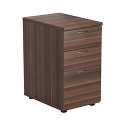 Mezzo Desk High 3 Drawer Pedestal - 600 Deep - Dark Walnut - TESDHP3DW