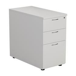 Mezzo Desk High 3 Drawer Pedestal - 800 Deep - White - TESDHP3/800WH