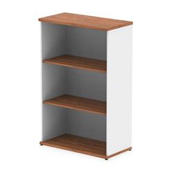 Impulse 1200mm Bookcase Walnut and White