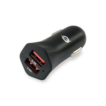 Conceptronic Cargador de Coche 2xUSB 4.8A Negro