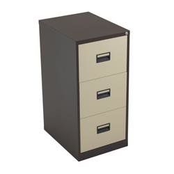 Legato Steel 3 Drawer Filing Cabinet - Coffee/Cream Ref TCS3FC-CC