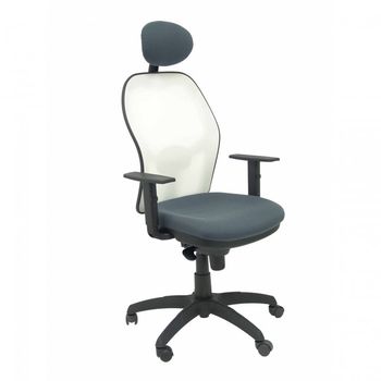 Piqueras y Crespo Jorquera Silla Malla Blanca Asiento Bali Gris Oscuro con Cabecero Fijo