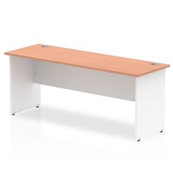 Impulse Panel End 1800/600 Rectangle Desk Beech Top White - TT000105