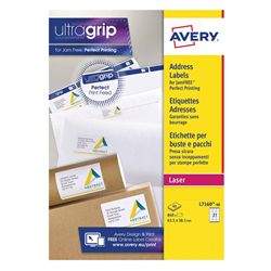 Avery L7160 Laser Printer Labels 63.5x38.1mm Ref L7160-40 - Pack 840