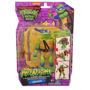 Tortuga Ninja Figura Leonardo Transformable Acción 15cm