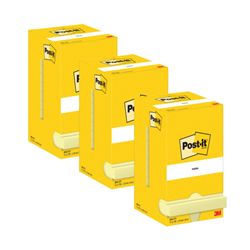 Post-it Notes 76x76mm 100 Sheets Canary Yellow (Pack of 12) 654-CY