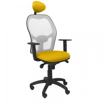 Piqueras y Crespo Jorquera Silla Malla Gris Asiento Bali con Cabecero Fijo Amarillo