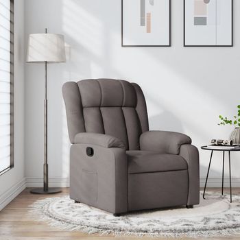 vidaXL Sillón reclinable de tela gris taupe